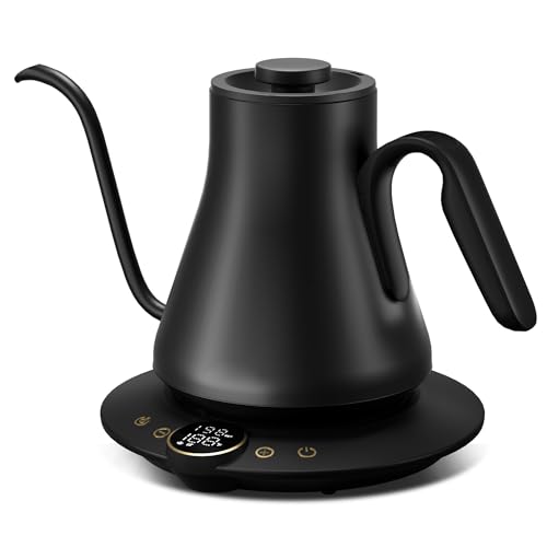 Gooseneck Electric Kettle with ±1℉ Temperature Control for Pour Over Coffee & Tea