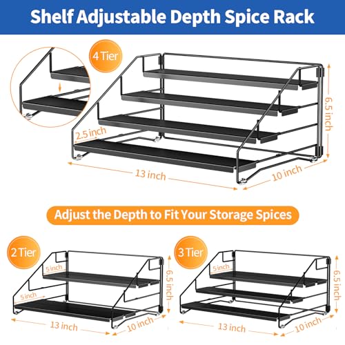 4 Tier Spice Rack for Cabinet