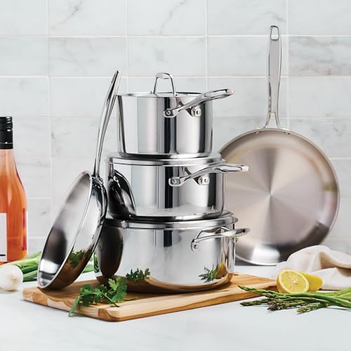 Tri Ply Clad Stainless Steel Cookware Set with Lids