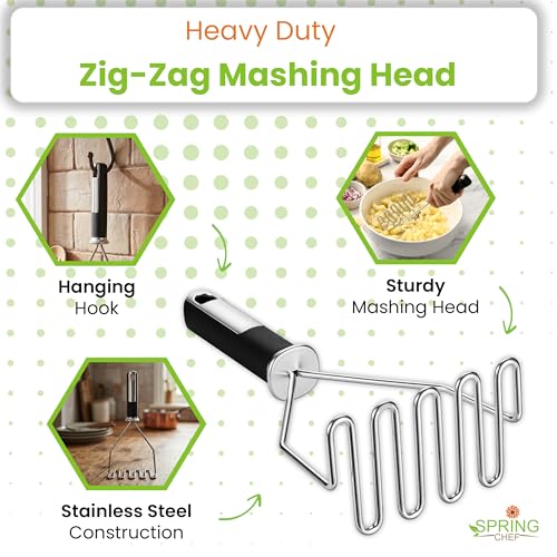 Stainless Steel Potato Masher with Swivel Vegetable Peeler