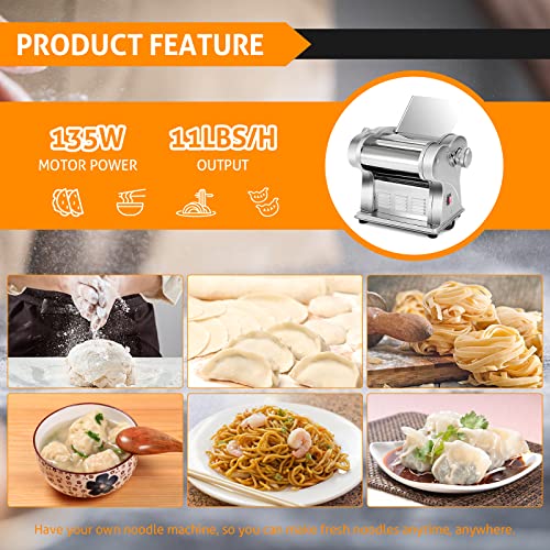 Electric Pasta Maker Machine Automatic Dough Pasta Roller 135W (2 Blades)