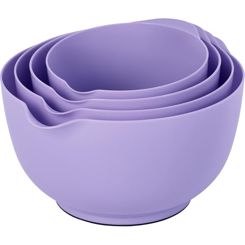 Nesting Plastic Mixing Bowl 4 Set Plastic Mixing Bowls Microwave Safe Mixing Bowls