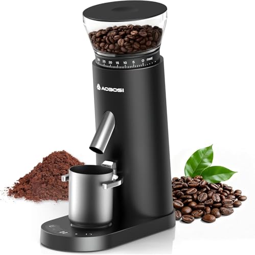 Cordless Burr Coffee Grinder with 60 Settings & Less Static Mess (Black)