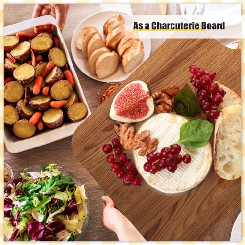 12 Pcs 16 x 10 Inch Acacia Wood Cutting Board with Handle (16"L x 10"W)