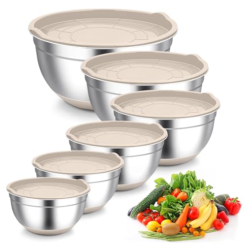 Mixing Bowls Stainless Steel Salad Bowls with Lids