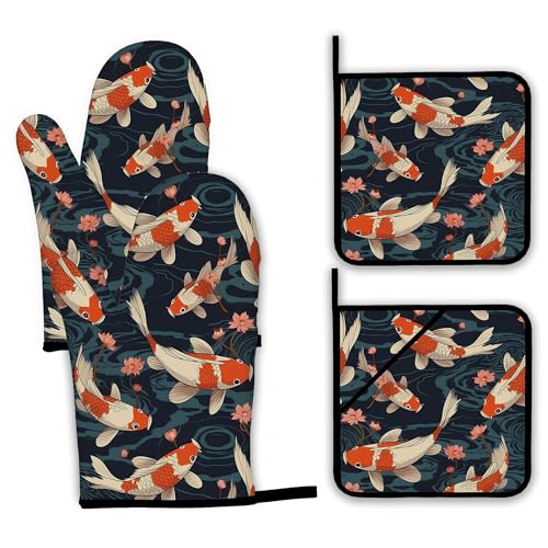 Abstract Daisy Flower Oven Mitts and Pot Holders