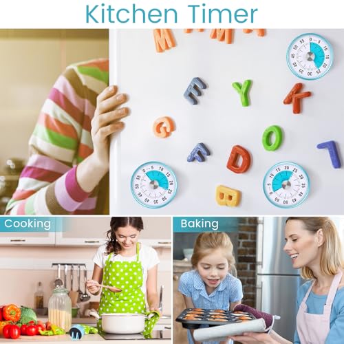 3 Pcs 60 Minute Magnetic Visual Timer Classroom Tool (Blue)