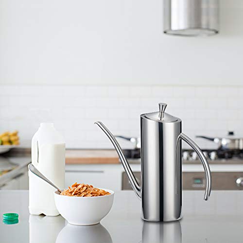Premium Stainless Steel Olive Oil Dispenser (24 oz, Arc Handle)