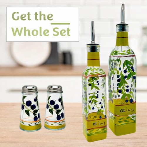 Hand Painted Glass Oliva Branch Oil (8 Ounces)