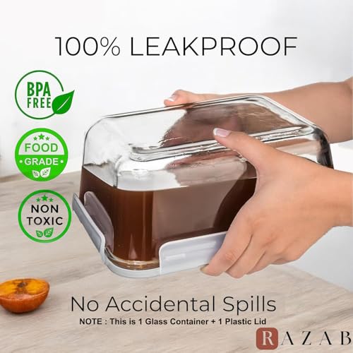 14 Cup 112 oz LARGE Glass Food Storage Container Locking Lid. For Storing food