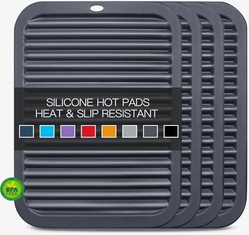 Silicone Trivet Mats Microwave Mat Pot Holders for Hot Pan and Pot Pads. Heat Resistant Counter Mats for Tables