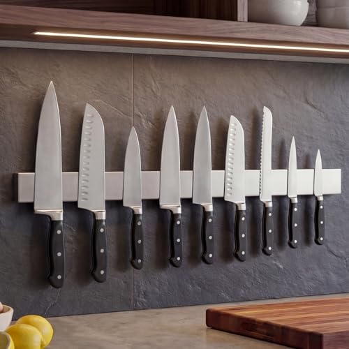 24 Inch Magnetic Knife Strips (24 Inch / Silver)