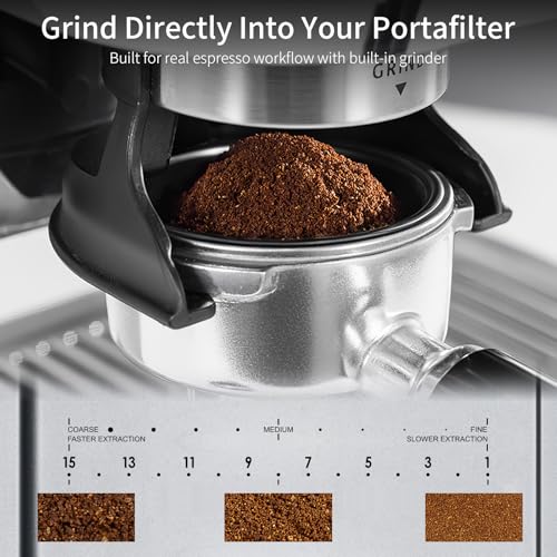 Espresso Machine with Grinder (Brushed Steel)
