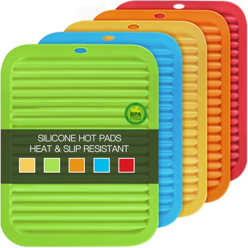 Silicone Trivet Mats Microwave Mat Pot Holders for Hot Pan and Pot Pads. Heat Resistant Counter Mats for Tables