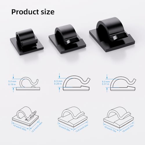 100 PCS Cable Clips Cord Organizer