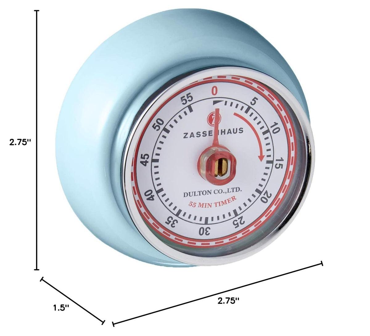 Magnetic Retro Kitchen Timer (Light Blue / 2.75 inch)