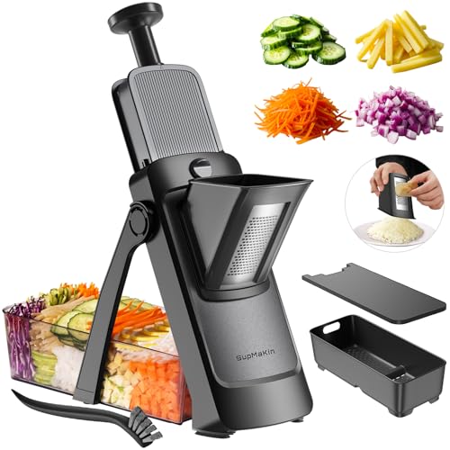 8 IN 1 Upgraded Safe Mandoline Slicer (4V Black)