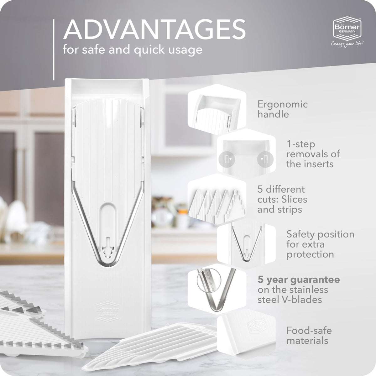 by Reston Lloyd Mandoline Slicer V1 (White)