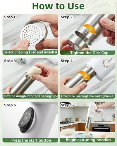 Electric Pasta Maker Machine (White / 5-IN-1)