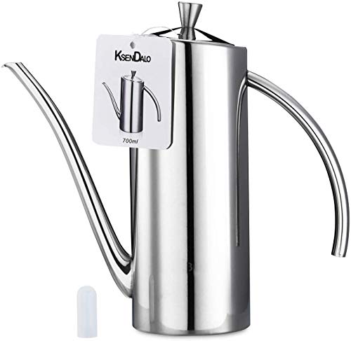Premium Stainless Steel Olive Oil Dispenser (24 oz, Arc Handle)