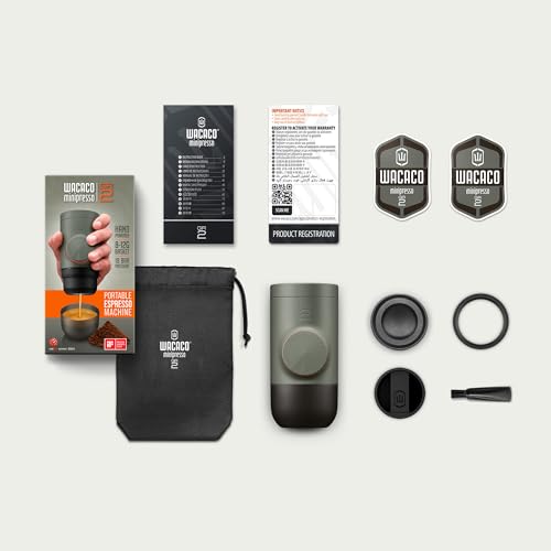 Minipresso GR2 Portable Coffee Maker For Ground Coffee (Olive Grey)