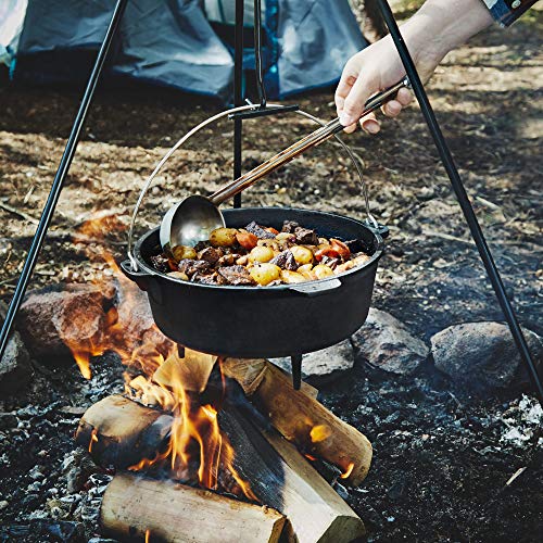 6 Qt Cast Iron Dutch Oven for Camping