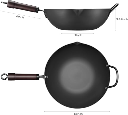 Wok carbon steel paella pan stir