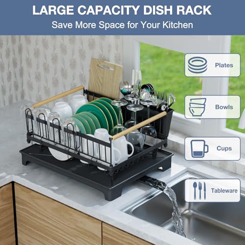 Dish Rack Large Capacity Dish Drying Rack for Kitchen Counter Anti