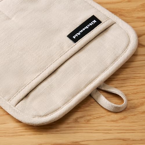 Gourmet Series Gridlines Pot Holders 2 (Milkshake Tan)