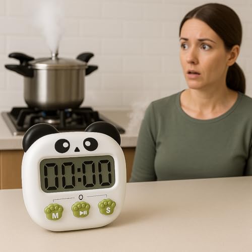 Cute Panda Digital Kitchen Timer with 1 Year Warranty (Cute Panda Timer)