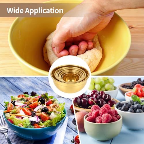20 PCS Gold Mixing Bowls with Lids Set