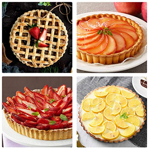 Tart Pan Removable Bottom Round Pie Pan Non Stick Fluted Tart Pan