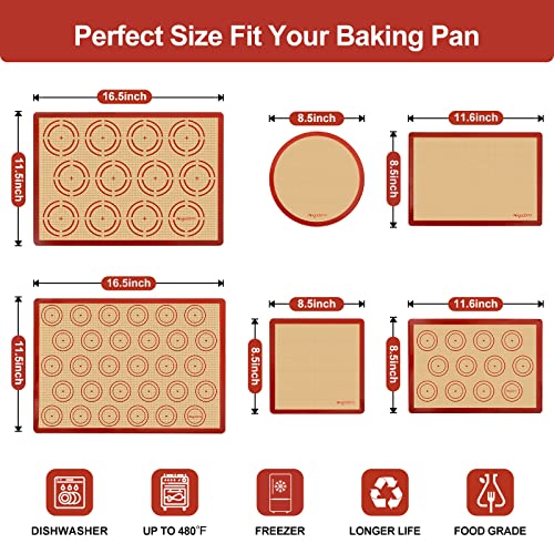 Silicone Baking Mats Set of 6