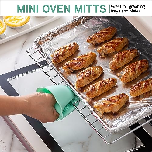 Silicone Oven Mitts (Mint / Mitt Set)