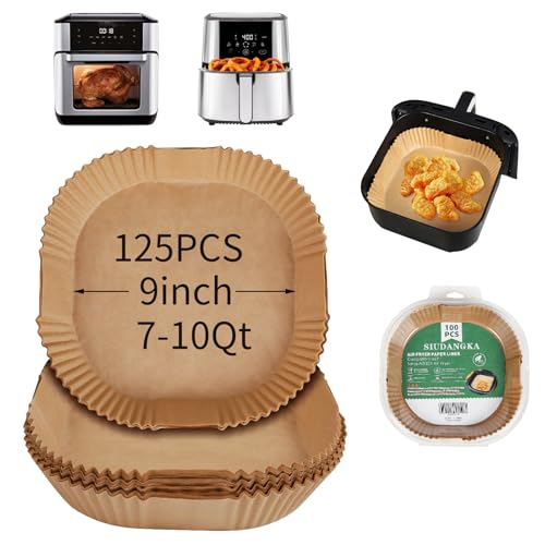 125 PCS Large Air Fryer Disposable Paper Liners 9 Inch