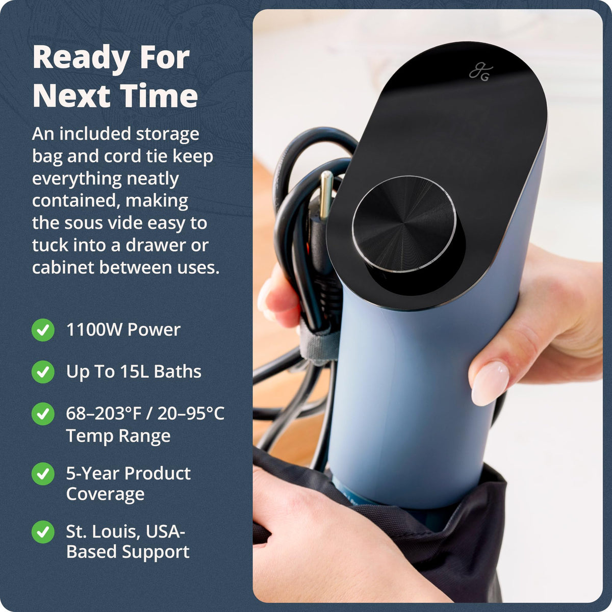 Sous Vide Cooker (Stone Blue)