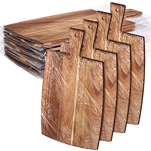 12 Packs Wooden Cutting Board Set with Handles Large Kitchen Serving Plain Chopping Board Bulk Gifts for Mom for Vegetables Meat Pizza Cheese Fruit Bread (17 x 10 Inch)