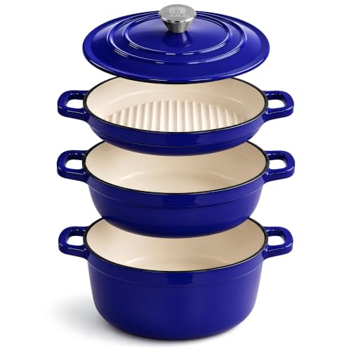 Cast Iron Dutch Oven Set (Blue)