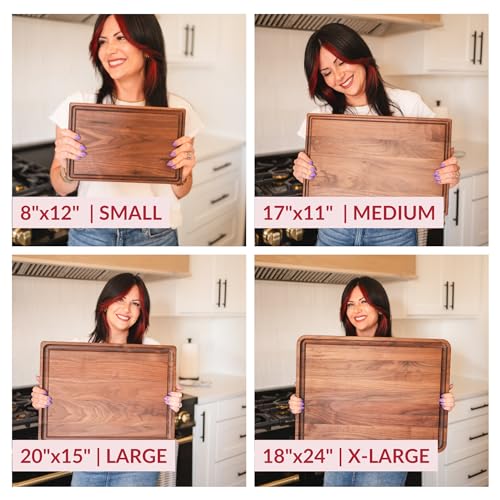 Made in USA Extra Large Walnut Wood Cutting Board (18"L x 24"W)