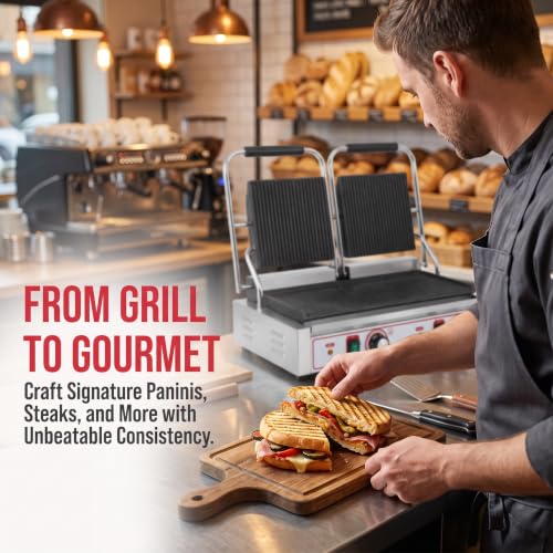 Commercial Panini Grill Flat Press Sandwich Maker Industrial Panini Machine Single Grill Big
