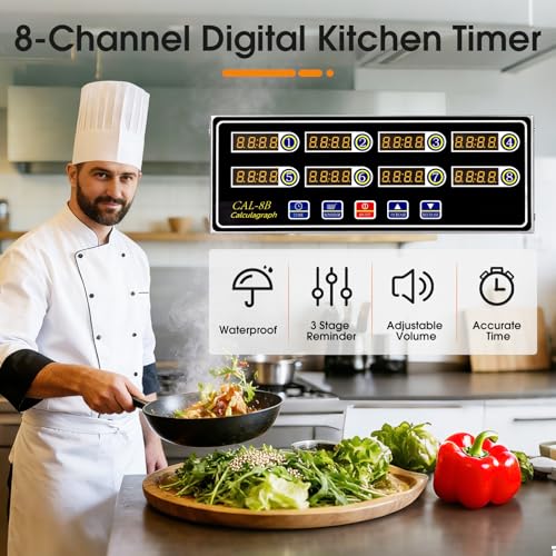 8 Channel Kitchen Timers for Cooking