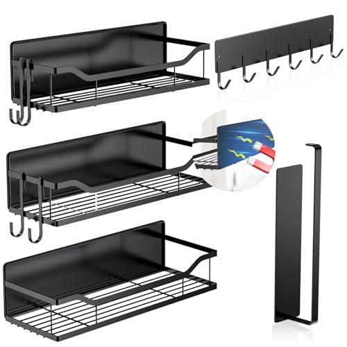 5 Pack Multifunctional Magnetic Shelves for Refrigerator Spice Rack & Washing Machine Organize