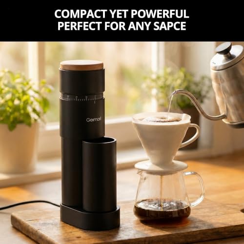 Geimori T38 Plus Coffee Grinder for Espresso & Drip (Black)