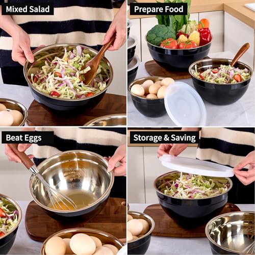Gold Mixing Bowls with Lids Set of 7
