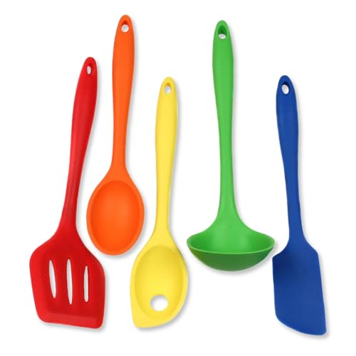 5 Piece Multicolored Premium Silicone Kitchen Tool Set (5 Piece Set / Assorted)