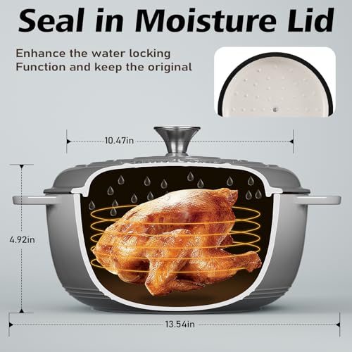 Enameled Cast Iron Dutch Oven (Grey)