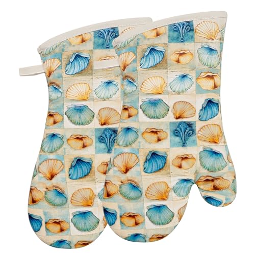 Oven Mitts Gloves 1 Pair Heat Resistant 480 ℉ Non Slip Silicone Printed Dog Comfortable Cotton Lining Kitchen Women Men Cooking Baking Barbecue Machine Washable…