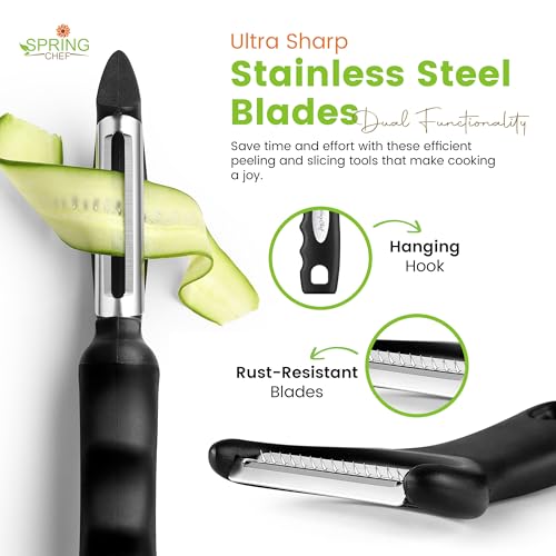 Premium Vegetable Peeler Sets for Kitchen with Stainless Steel Sharp Blades & Comfortable Handles