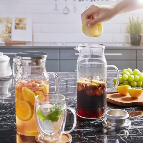 Glass Pitcher with Lid and Spout