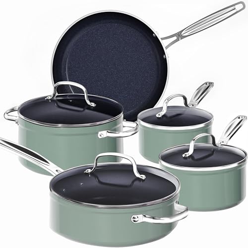 Cookware Set Healthy Duralon Blue Ceramic Nonstick Coated